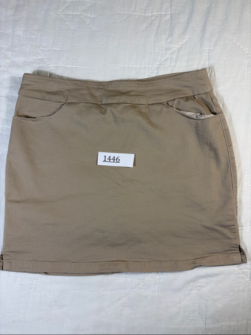 Briggs New York Petite 8P Tan Comfort Waistband Skort Coastal Grandma Mini Skirt - Picture 10 of 10
